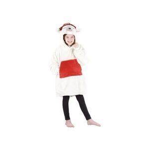 Kid’s White Red Kangaroo Pocket Holiday Critter Pullover Llama One Size